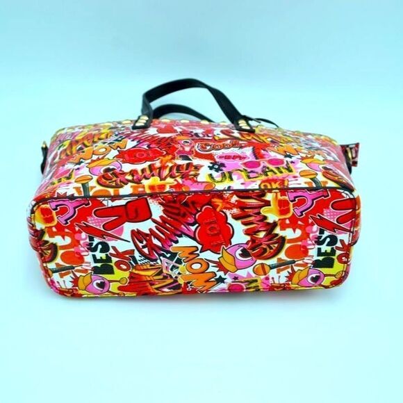 Graffiti Print Studded Mini-tote Crossbody Bag - Picture 3 of 3